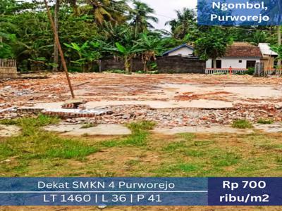 Tanah Dijual Legalitas SHM Dekat SMKN 4 Purworejo Bebas Banjir