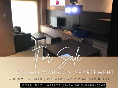 Dijual Apartement Cosmo Mansion 3BR Full Furnished Middle Floor