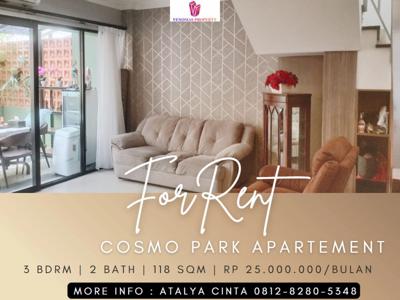 Disewakan Apartment Cosmo Park 3BR Full Furnished 2 Lantai