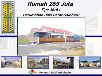 Rumah SHM Murah Lokasi Strategis Baki Sukoharjo Dekat Solobaru