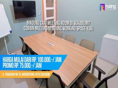Sewa Ruang Rapat perjam di Sukabumi Fasilitas lengkap Free WIFI