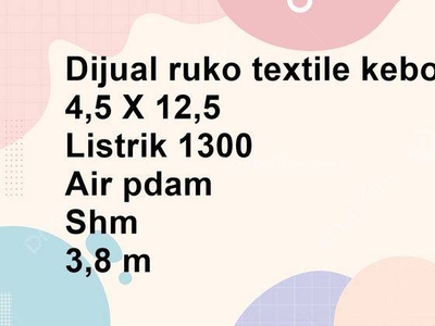 3,8 M Ruko Textile Kebonjati SHM Tengah Kota Bandung