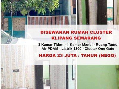 Disewakan Rumah Cluster Klipang Pesona Asri Tembalang Semarang