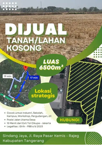 Dijual tanah cocok untuk cluster dll 15 menit ke tol cikupa Tangerang