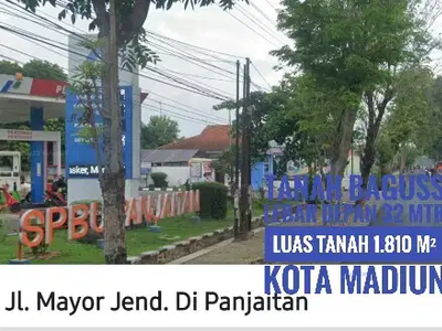 DIJUAL Tanah dpn Samsat, Mayjen Panjaitan-KOTA MADIUN Prospektif