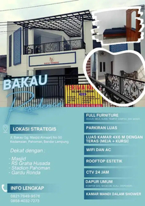 Kost exclusice bakau residence,lokasi strategis dan fasilitas lengkap