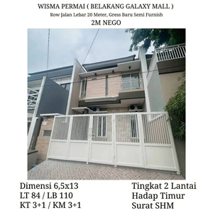 BARU, Rumah Wisma Permai SHM dkt Galaxy Mall Dharmahusada Kertajaya