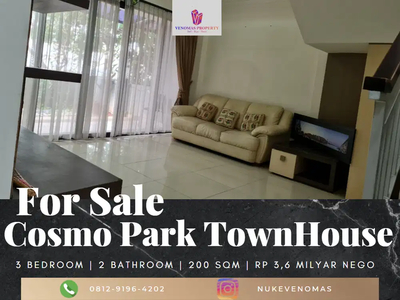 Dijual Townhouse Cosmo Park/Twin House Thamrin City 3BR Full Furnished