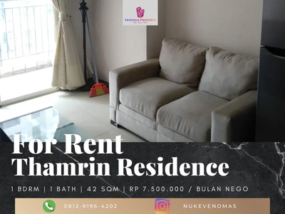 Disewakan Apartement Thamrin Residence 1 Bedroom Type L Full Furnished