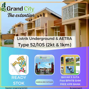 Rumah 1 lantai SHM grand city extension 5 juta all in