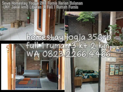 Sewa Homestay Yogya 2KT Furnis Harian Bulanan UNY Jakal km8 Liburan Jl