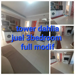 Unit jual type 3bedroom full modif mewah Apartemen Bassura cty SHM