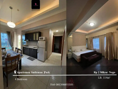 Dijual Apartement Sudirman Park 3 Bedrooms+1 Full Furnished View Pool