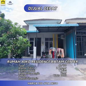 Dijual Rumah Aiko Residence Batam Center Hook Samping Fasum