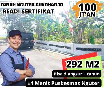 Dijual tanah Barang ±4 Menit Puskesmas Nguter Sukoharjo