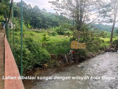 Dijual Tanah Cikreteg Bogor Pinggir Sungai cocok untuk Berkebun.