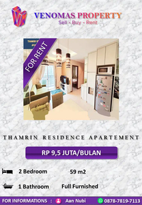 Disewakan Apartement Thamrin Residence 2BR Fully Furnished