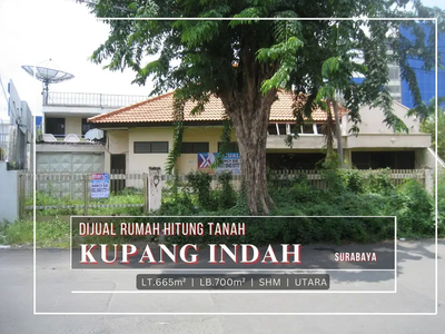 Jual Rumah Hitung Tanah di Kupang Indah, Surabaya.