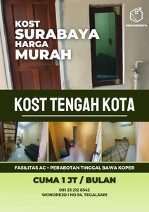 Kos Murah Pusat Kota Surabaya | AC | KM Dalam