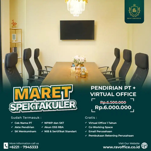 Paket Pendirian PT CV FIRMA lengkap Virtual Office Alamat Kantor