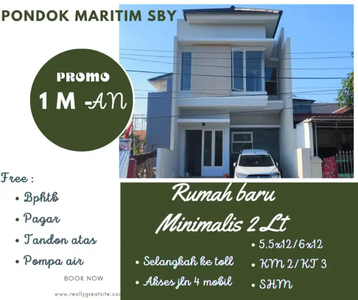 Promo Turun Harga & Free BPHTB, Rumah Baru Pondok Maritim Wiyung