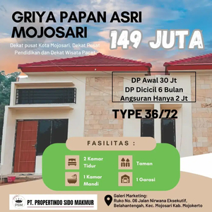 Rumah baru di Griya Papan Asri Mojosari Kredit tanpa KPR Bank