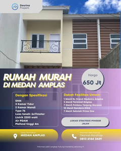 RUMAH CANTIK MURAH DI MEDAN AMPLAS