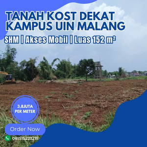 Tanah Strategis Lokasi Percafeab Joyoagung dekat Kampus UNISMA Malang