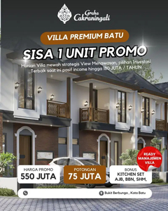 VILLA MEWAH 2 LANTAI KAWASAN PREMIUM KOTA BATU DEKAT ALUN ALUN