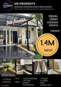 BANTING HARGA DIJUAL RUMAH RAPI FULL FURNISHED LEGENDA WISATA