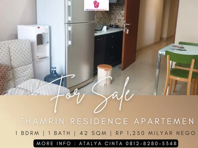 Dijual Apartemen Thamrin Residence Type L 1BR Full Furnished