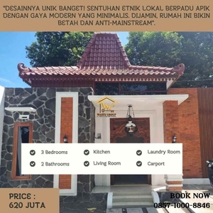 Dijual Rumah Design Etnik Modern Depan Hotel Galuh Siap Huni