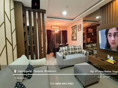 Disewakan Apartemen Thamrin Residence Middle Floor 3BR+1Full Furnished