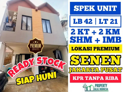 Jual Rumah Ready Stock Siap Huni Senen Jakarta Pusat - SHM IMB Pecah