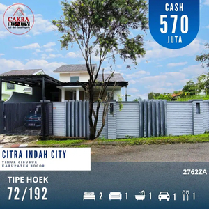 Rumah Hoek Murah Bagus 72/192 di Citra Indah City