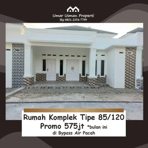 Rumah Komplek Dijual di Padang 3 Kamar Tipe 85 Tanah 120m Promo 590jt