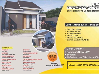 Rumah Modern Luas Dekat Universitas Aisyah Yogyakarta Unisa