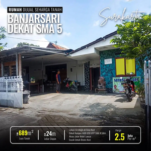 Rumah + Tanah Dijual di Banjarsari Solo Kota Surakarta AUB UTP USB