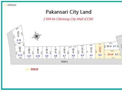 Tanah Murah 7 Menit Cibinong City Mall. Angsur 12X Non Bunga