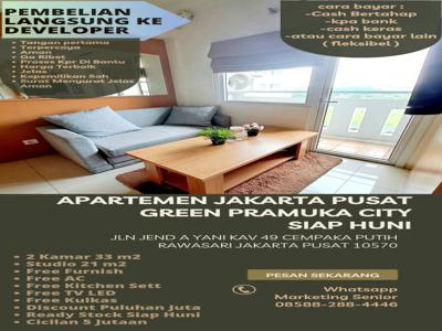 APARTEMEN GREEN PRAMUKA JAKARTA PUSAT UNIT BARU FREE FURNISH BISA KPR