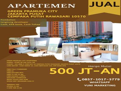 APARTEMEN GREEN PRAMUKA JAKARTA PUSAT UNIT BARU FREE FURNISH BISA KPR