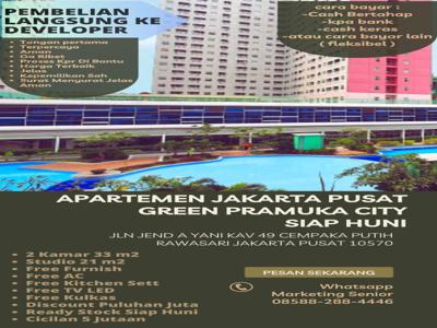 APARTEMEN GREEN PRAMUKA JAKARTA PUSAT UNIT BARU FREE FURNISH BISA KPR