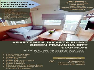 APARTEMEN GREEN PRAMUKA JAKARTA PUSAT UNIT BARU FREE FURNISH BISA KPR