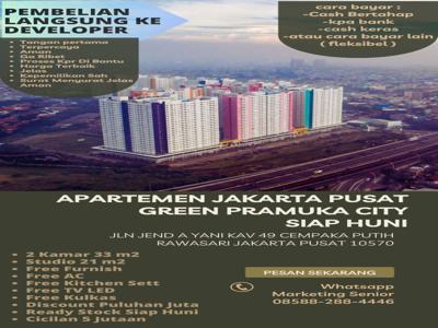 APARTEMEN GREEN PRAMUKA JAKARTA PUSAT UNIT BARU FREE FURNISH BISA KPR