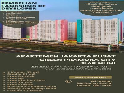 APARTEMEN GREEN PRAMUKA JAKARTA PUSAT UNIT BARU FREE FURNISH BISA KPR