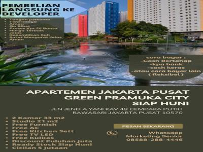 APARTEMEN GREEN PRAMUKA JAKARTA PUSAT UNIT BARU FREE FURNISH BISA KPR