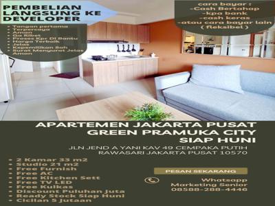 APARTEMEN GREEN PRAMUKA JAKARTA PUSAT UNIT BARU FREE FURNISH BISA KPR