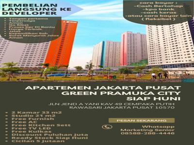 APARTEMEN GREEN PRAMUKA JAKARTA PUSAT UNIT BARU FREE FURNISH BISA KPR