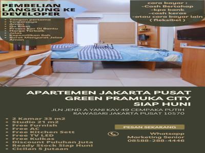 APARTEMEN GREEN PRAMUKA JAKARTA PUSAT UNIT BARU FREE FURNISH BISA KPR