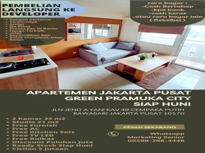 APARTEMEN GREEN PRAMUKA JAKARTA PUSAT UNIT BARU FREE FURNISH BISA KPR